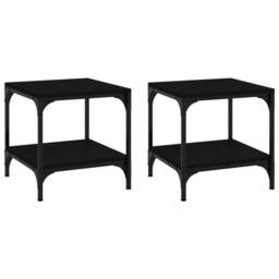 Berkfield Home Side Tables 2 pcs Black 40x40x40 cm Engineered Wood - Size: 40 x 40 x 40 cm - thumbnail 3