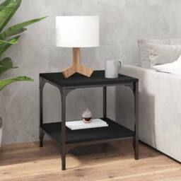 Berkfield Home Side Tables 2 pcs Black 40x40x40 cm Engineered Wood - Size: 40 x 40 x 40 cm - thumbnail 1