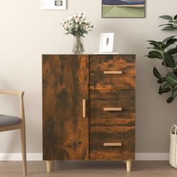 Berkfield Home Sideboard Smoked Oak 69.5x34x90 cm Engineered Wood in Brown - thumbnail 1