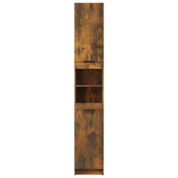 Berkfield Home Durable Bathroom Cabinet Smoked Oak 32x34x188.5 cm Engineered Wood in Brown - thumbnail 7