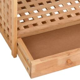 Berkfield Home Shoe Rack with Drawer 70x27x81 cm Solid Wood Walnut in Brown - Size: 70 x 27 x 81 cm - thumbnail 8