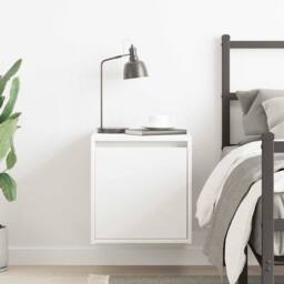 Berkfield Home Durable Wall-Mounted Bedside Cabinet White 38x34x40 cm - Size: 38 x 34 x 40 cm - thumbnail 1