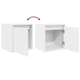 Berkfield Home Durable Wall-Mounted Bedside Cabinet White 38x34x40 cm - Size: 38 x 34 x 40 cm - thumbnail 9