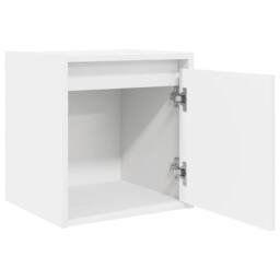 Berkfield Home Durable Wall-Mounted Bedside Cabinet White 38x34x40 cm - Size: 38 x 34 x 40 cm - thumbnail 5