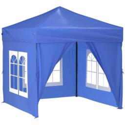 Berkfield Home Folding Party Tent with Sidewalls Blue 2x2 m - thumbnail 2