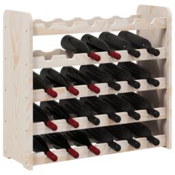 Berkfield Home Wine Rack 67.5x25x60 cm Solid Wood Pine in Brown - thumbnail 4