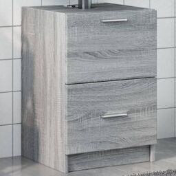 Berkfield Home Sink Cabinet Grey Sonoma 40x37x59 cm Engineered Wood - Size: 40 x 37 x 59 cm - thumbnail 1
