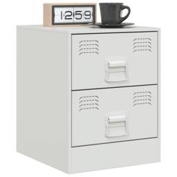Berkfield Home Bedside Cabinets 2 pcs White 34.5x39x44 cm Steel - thumbnail 3