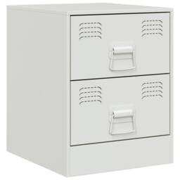 Berkfield Home Bedside Cabinets 2 pcs White 34.5x39x44 cm Steel - thumbnail 5
