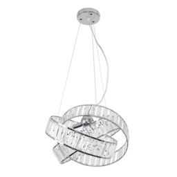 ValueLights Hudson 3 Way Silver Ceiling Light Pendant - thumbnail 1
