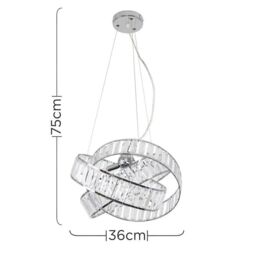 ValueLights Hudson 3 Way Silver Ceiling Light Pendant - thumbnail 6