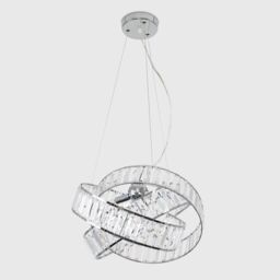 ValueLights Hudson 3 Way Silver Ceiling Light Pendant - thumbnail 2