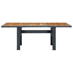 Berkfield Home Garden Table Dark Grey Poly Rattan & Solid Acacia Wood
