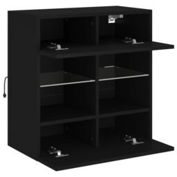 Berkfield Home TV Wall Cabinet with LED Lights Black 58.5x30x60.5 cm - thumbnail 8