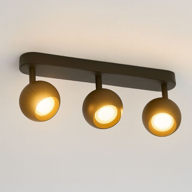 CGC Lighting Nieve Matt Black Triple Three Head GU10 Ceiling Surface Spot Light Round Head - image 1