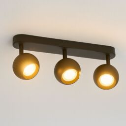 CGC Lighting Nieve Matt Black Triple Three Head GU10 Ceiling Surface Spot Light Round Head - thumbnail 1