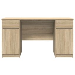 Berkfield Home Desk Sonoma Oak 140x49x76 cm Engineered Wood in Brown - Size: 140 x 49 x 76 cm - thumbnail 7