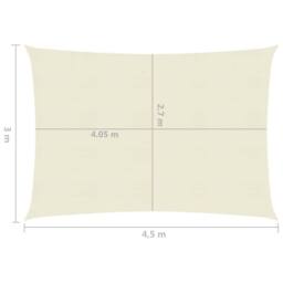 Berkfield Home Sunshade Sail 160 g/m ² Cream 3x4.5 m HDPE in Beige - thumbnail 6