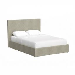 FWStyle Small Double Ottoman Bedframe Beige Padded Tall Headboard Front Lift - thumbnail 2
