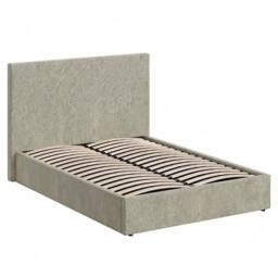 FWStyle Small Double Ottoman Bedframe Beige Padded Tall Headboard Front Lift - thumbnail 3