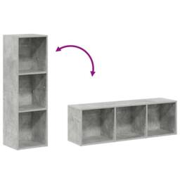 Berkfield Home Book Cabinet/TV Cabinet Concrete Grey 36x30x114 cm Engineered Wood - Size: 36 x 30 x 114 cm - thumbnail 7