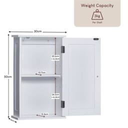 SPETLEK Wall Cabinet Bathroom Kitchen in White - thumbnail 6