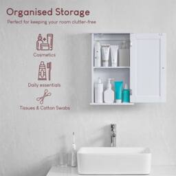 SPETLEK Wall Cabinet Bathroom Kitchen in White - thumbnail 4
