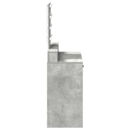 Berkfield Home Makeup Table with LED Lights - Concrete Grey, 79x41x140 cm in Grey - Size: 79 x 41 x 140 cm - thumbnail 6