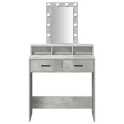 Berkfield Home Makeup Table with LED Lights - Concrete Grey, 79x41x140 cm in Grey - Size: 79 x 41 x 140 cm - thumbnail 5