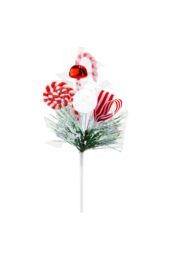 VFM e-Store Candy Ribbon Bell Pick Christmas Decoration Ornament X 1 26cm Red - thumbnail 1