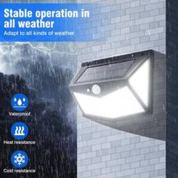 FLAVORA LED Solar Wall Lights 212 LED PIR Motion Sensor Security Lamps 4 Pack in Black - thumbnail 5