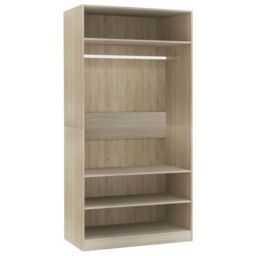 Berkfield Home Wardrobe Sonoma Oak 100x50x200 cm Engineered Wood in Brown - Size: 100 x 50 x 200 cm - thumbnail 2