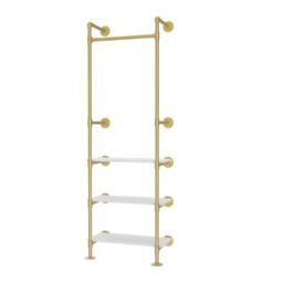 Kelvenix Wall Mounted Industrial Pipe Clothing Rack Hanging in Gold