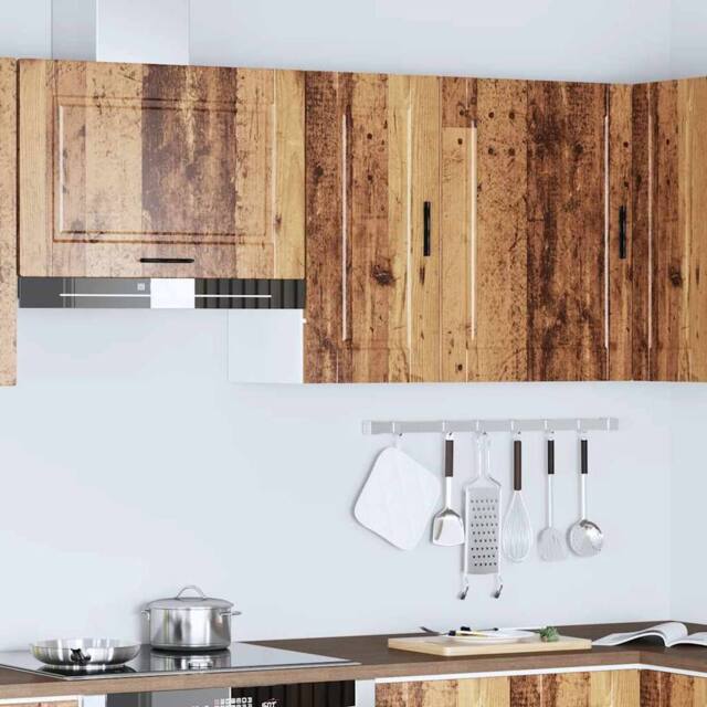 Berkfield Home Kitchen Wall Cabinet¬†Porto Old Wood Engineered Wood in Brown - image 1