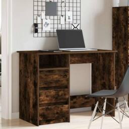 Berkfield Home Desk Smoked Oak 102x50x75 cm Engineered Wood in Brown - Size: 102 x 50 x 75 cm - thumbnail 3