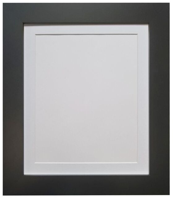 Frames & Mirrors 4U Metro Black Frame with White Mount 40 x 50CM Image Size 15 x 10 Inch - Size: 40 x 50 cm - image 1