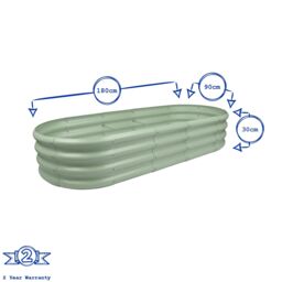 Harbour Housewares Raised Garden Bed - Rounded Bottomless Galvanised Steel Planter 180 x 90cm in Black - Size: 180 x 90 cm - thumbnail 3