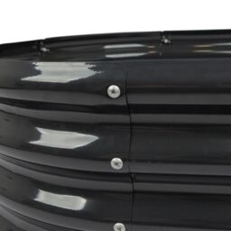 Harbour Housewares Raised Garden Bed - Rounded Bottomless Galvanised Steel Planter 180 x 90cm in Black - Size: 180 x 90 cm - thumbnail 4