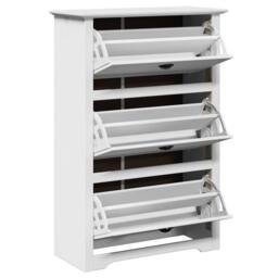 Berkfield Home Shoe Rack BODO White 80x35x118 cm - Size: 80 x 35 x 118 cm - thumbnail 5
