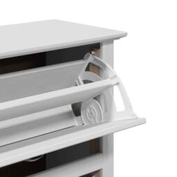 Berkfield Home Shoe Rack BODO White 80x35x118 cm - Size: 80 x 35 x 118 cm - thumbnail 8