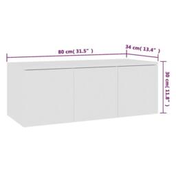 Berkfield Home TV Cabinet White 80x34x30 cm Engineered Wood - Size: 80 x 34 x 30 cm - thumbnail 8