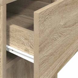 Berkfield Home Computer Tower Stand with Drawer Sonoma Oak 30x44x74 cm in Light Brown - Size: 30 x 44 x 74 cm - thumbnail 8