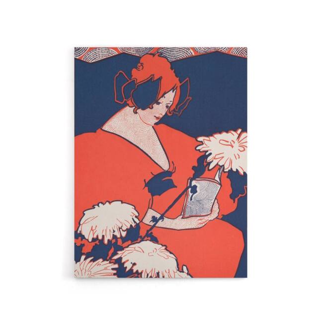 "Artery8 The Penny Magazine Cover Woman Reading Canvas Wall Art Print Reed in Red - Size: W18"" x H24""" - image 1