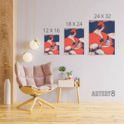 "Artery8 The Penny Magazine Cover Woman Reading Canvas Wall Art Print Reed in Red - Size: W18"" x H24""" - thumbnail 4