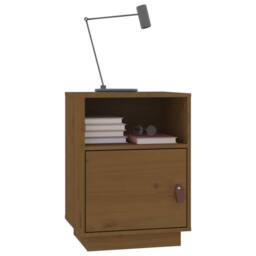 Berkfield Home Bedside Cabinet Honey Brown 40x34x55 cm Solid Wood Pine - Size: 40 x 34 x 55 cm - thumbnail 4