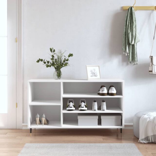 Berkfield Home Shoe Cabinet White 102x36x60 cm Engineered Wood - Size: 102 x 36 x 60 cm