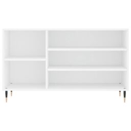 Berkfield Home Shoe Cabinet White 102x36x60 cm Engineered Wood - Size: 102 x 36 x 60 cm - thumbnail 4