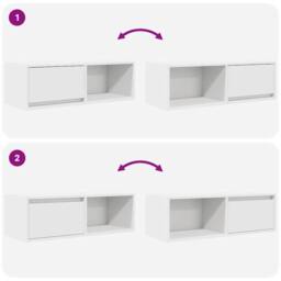 Berkfield Home TV Cabinet White 80x31x25.5 cm Engineered Wood - thumbnail 9