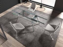 Angel Cerda Grey Fabric Dining Chair Chrome-Plated Legs - thumbnail 4