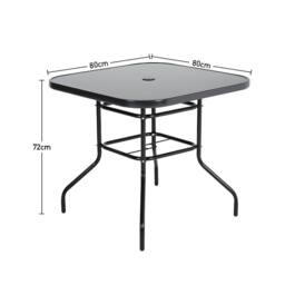Living and Home 4-Seater Outdoor Garden Dining Table and Chairs Set in Black - thumbnail 8